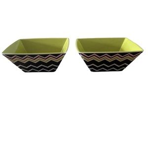 MISSONI for Target Bowl Set Two Zigzag Melamine NEW